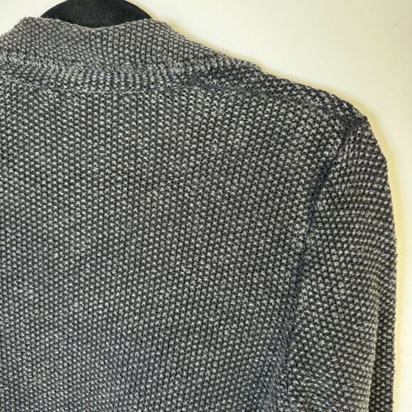 Free People Womens Small Gray Textured Knit Moto Sweater Jacket Cotton Zip Up - Picture 5 of 16